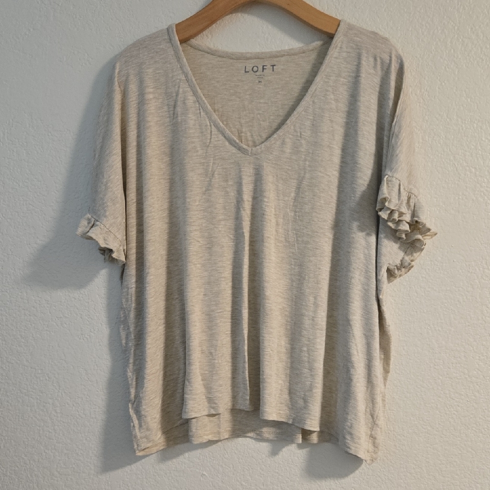 Loft Ruffle Sleeve Tee - Picture 1 of 5